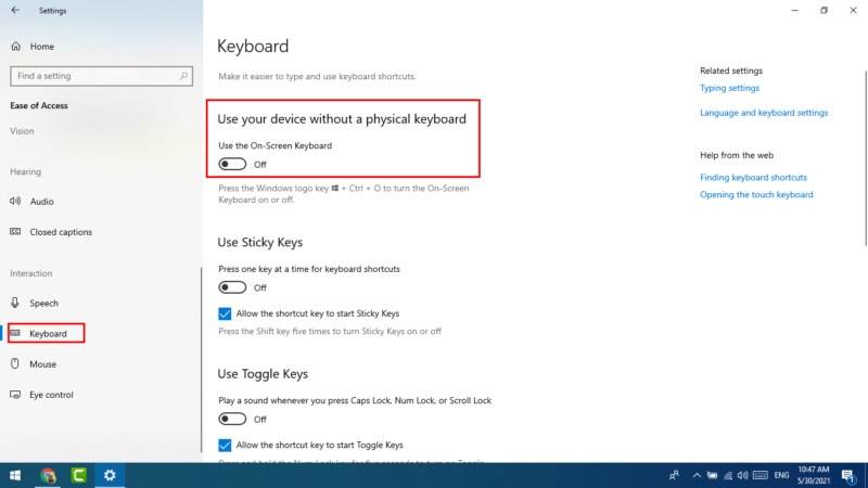 How To Enable Or Disable On Screen Keyboard In Windows 10 Fixingbee