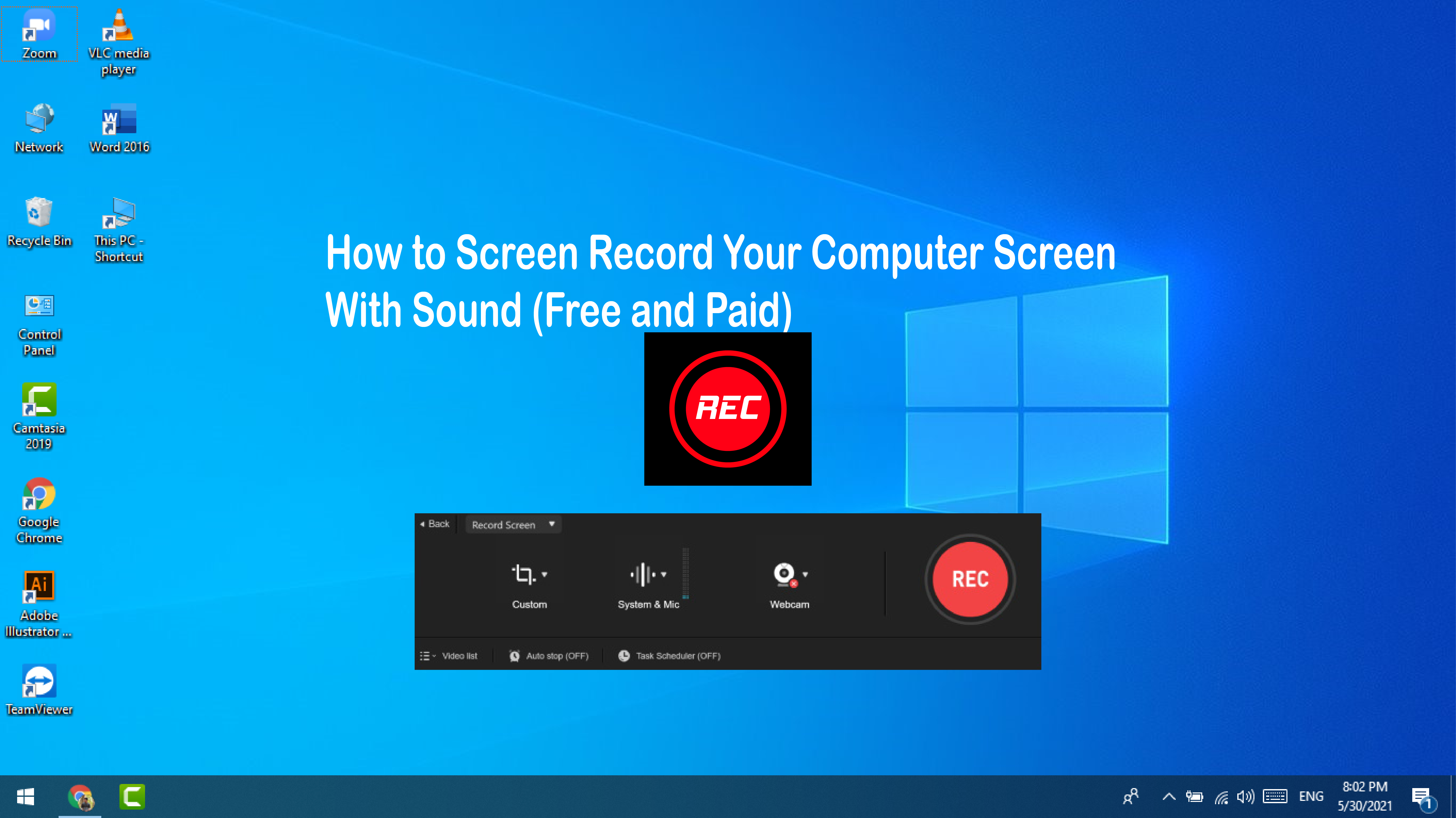 record screen and audio windows 10