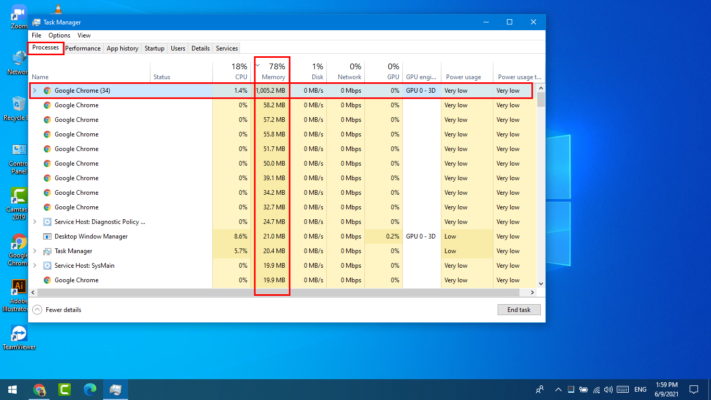 How to check which app is using more RAM in Windows 10 - FixingBee