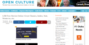 Open Culture- online movie free download site