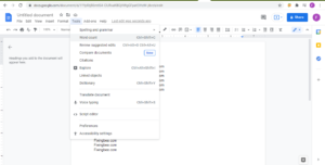 word count on google docs