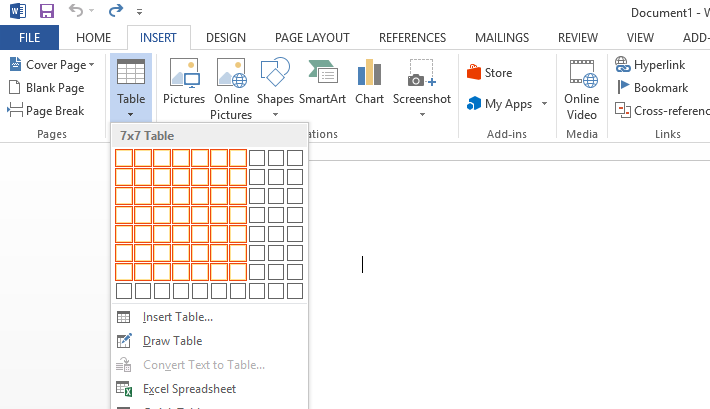 Create a Calendar on word