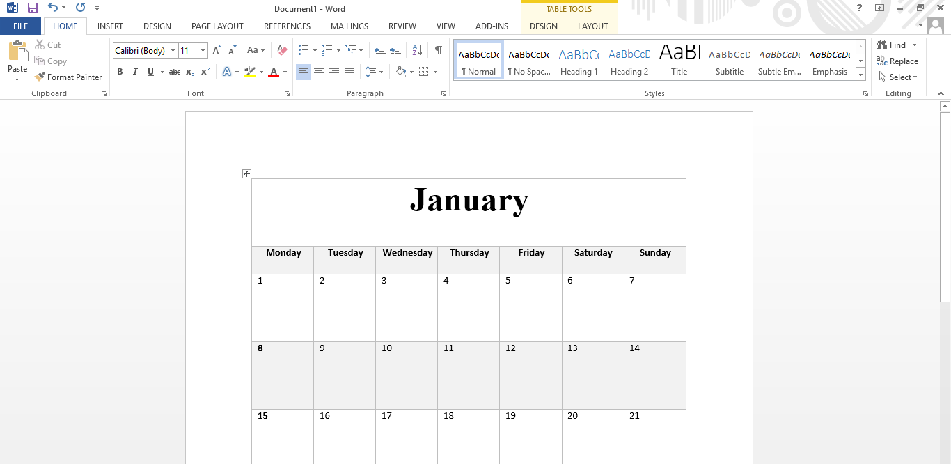 How to Create a Calendar template