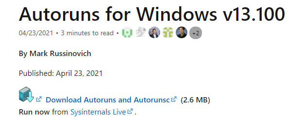 Autoruns for Windows