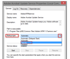 disable Adobe AcroTray