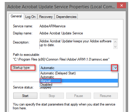 disable Adobe AcroTray