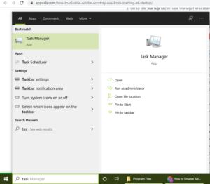 Adobe AcroTray.exe task manager