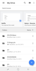 Google Drive on mobile
