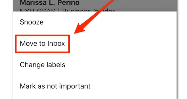 Unarchive Gmail Emails on Mobile Phone via Gmail App