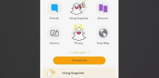 Snapchat through the Snapchat support app