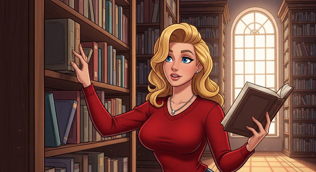 Sydney Sweeney favorite books library scene