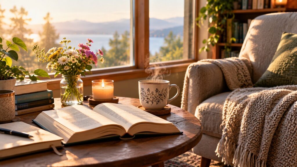 Books and small rituals for a calmer daily reading routine